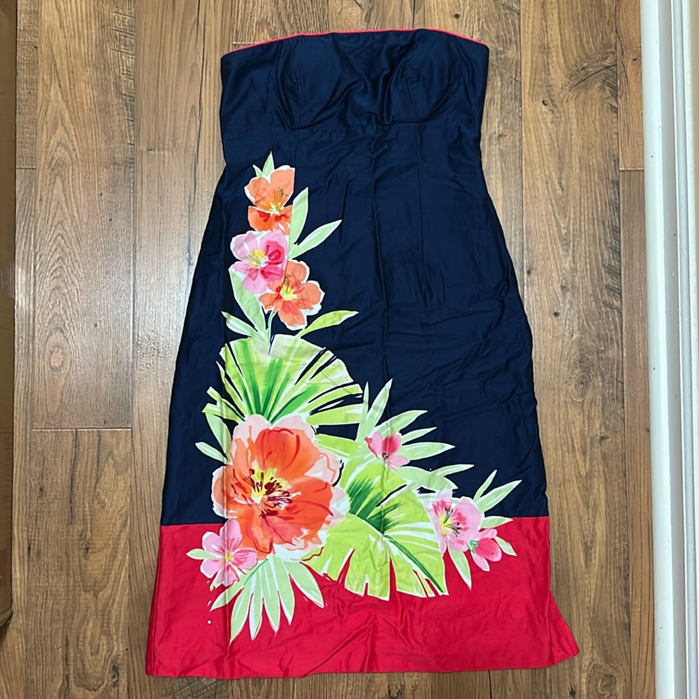 madison leigh floral strapless dress - 4P